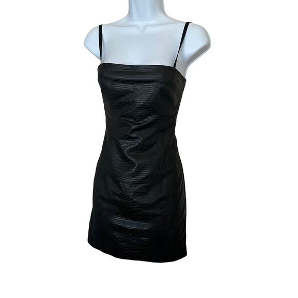 The Andamane Black Faux Leather Mini Slip Dress SMALL Club Designer Italian $590 - Picture 5 of 11